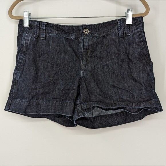 LOFT Dark Wash Denim Shorts Size 4 - Picture 2 of 9